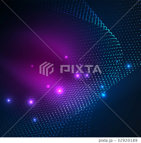 3D illuminated wave of glowing particles 3D illuminated wave of glowing particles 32920189