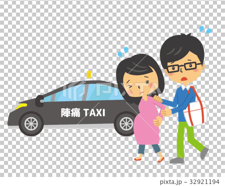 陣痛 二頭身 シリーズ のイラスト素材