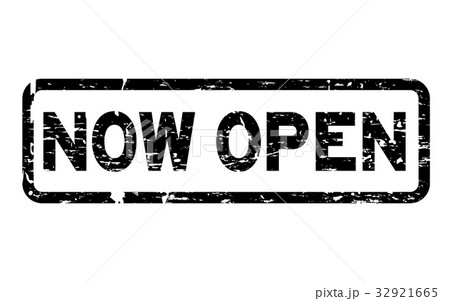Grunge black now open square rubber seal stamp 32921665