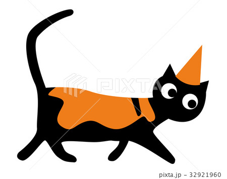 ハロウィン 黒猫のイラスト素材