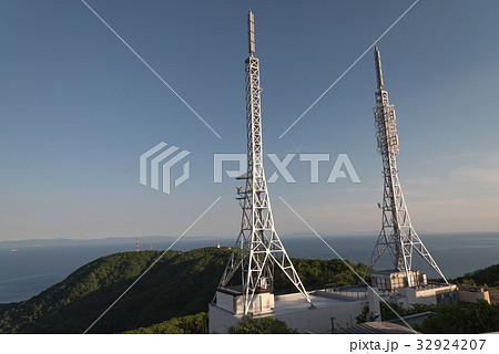 Television and radio antennas on Mount Hakodate 32924207