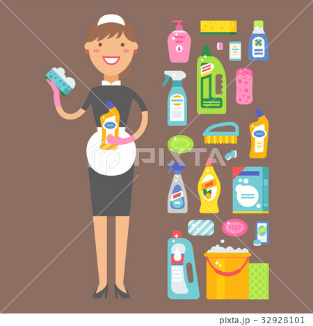 Cleanser woman chemical housework product care Cleanser woman chemical housework product care 32928101