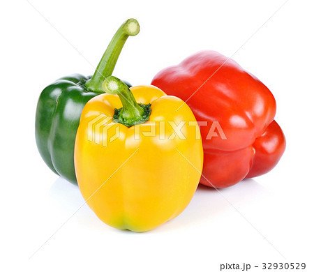 colored peppers over white background 32930529