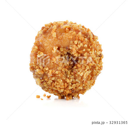 peanut donut isolated on white. peanut donut isolated on white. 32931365