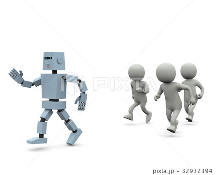 ロボットとの競争のイラスト素材