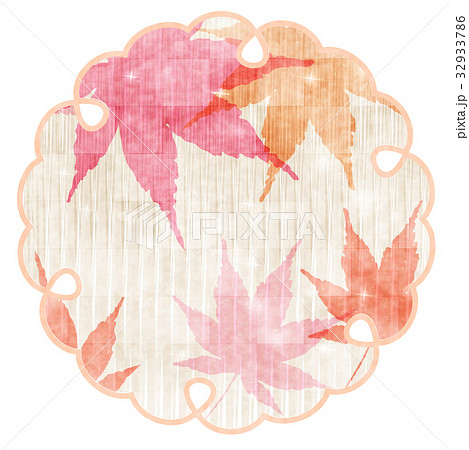 紅葉　秋　和紙　アイコン  32933786