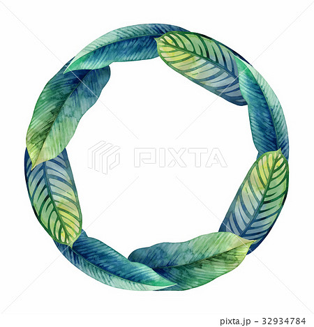 Watercolor heliconia wreath 32934784
