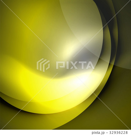 Digital illustration, glowing waves and circles Digital illustration, glowing waves and circles 32936228