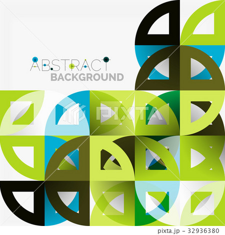 Cut paper circles, mosaic mix geometric pattern Cut paper circles, mosaic mix geometric pattern 32936380