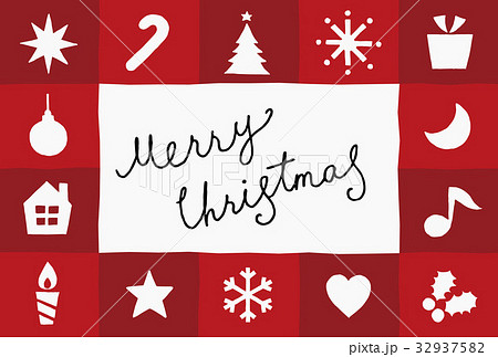 クリスマス メッセージカード 赤のイラスト素材