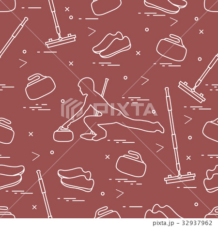 Vector pattern of different objects curling sport. Vector pattern of different objects curling sport. 32937962
