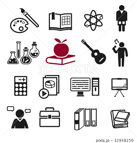 School teaching icon concept. Basic subjects. 32938250