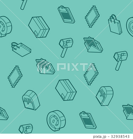 Delivery flat outline isometric pattern 32938543