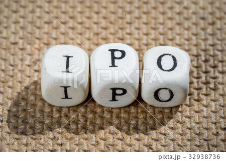 ipo (initial public offering) word from toy cubes 32938736