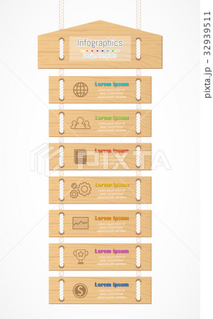 Infographic wood design elements with 7 options Infographic wood design elements with 7 options 32939511