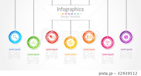Infographic design elements with 7 options Infographic design elements with 7 options 32939512
