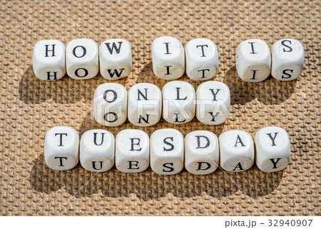 how it is only tuesday words made from toy cubes  32940907