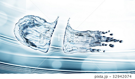 Water splash on blue background Water splash on blue background 32942074