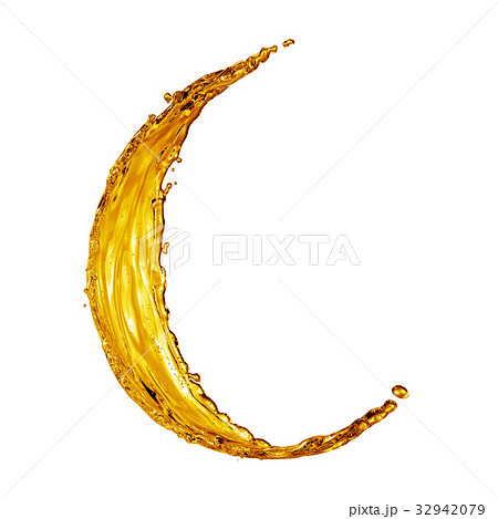 3D detailed illustration of a drop of water gold 32942079