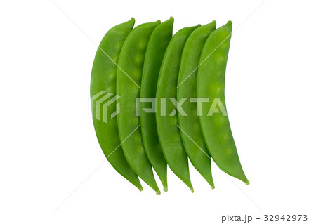 Snow peas isolated on white background.. Snow peas isolated on white background.. 32942973