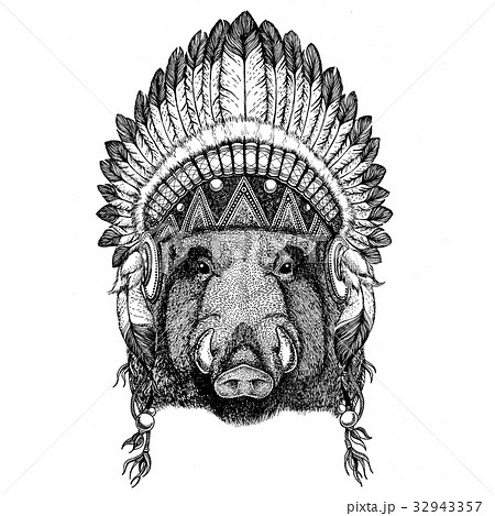 Aper Boar Hog Hog Wild Boar Wild Animalのイラスト素材 32943357 Pixta