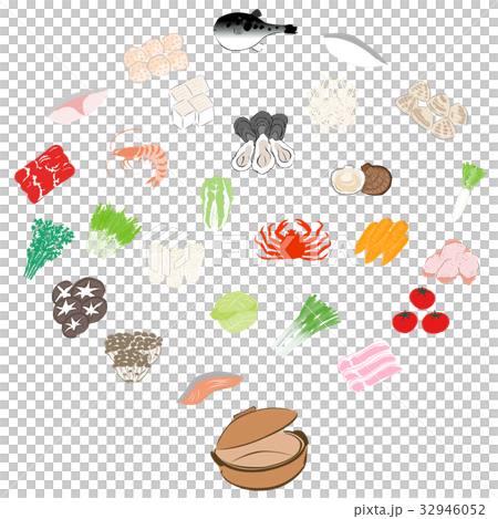 Pot, ingredients, illustration, material 32946052