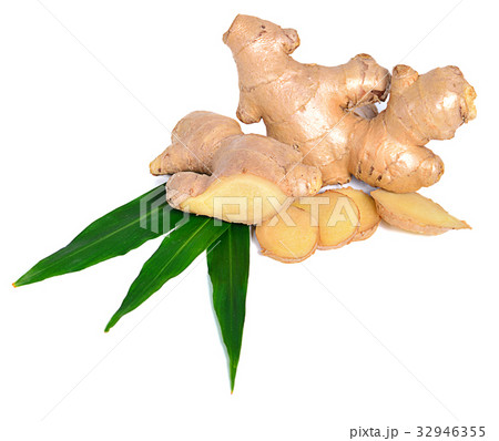 fresh ginger on white background 32946355