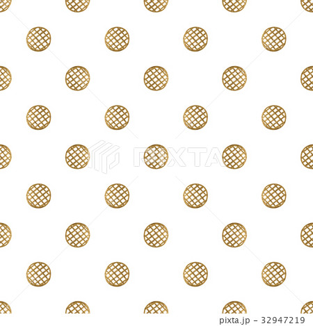 Hand drawn seamless pattern. Gold ethnic circles. 32947219