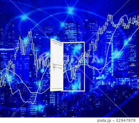 株式投資の株価ポイントのドア 32947979