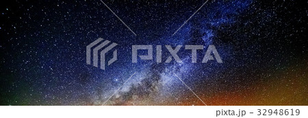 Colorful space shot of milky way galaxy with stars Colorful space shot of milky way galaxy with stars 32948619