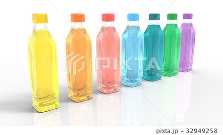 カラフルなジュースのペットボトルのイラスト素材