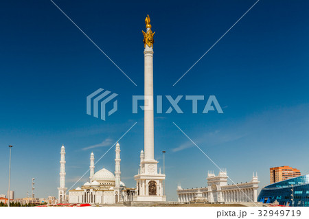 Kazakhstan, Astana, KazakYeli monument Kazakh Kazakhstan, Astana, KazakYeli monument Kazakh 32949719
