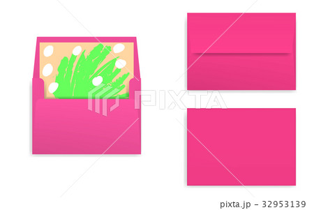 Mock-up of bright pink, decorated envelope Mock-up of bright pink, decorated envelope 32953139