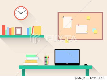 Workplace in light and bright colors, home office 32953143