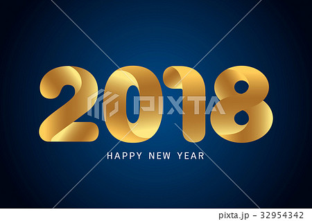 Happy new year 2018 text design. 32954342