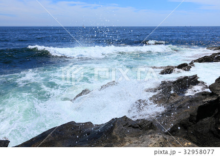 ゴツゴツした岩肌が多い城ケ島 32958077