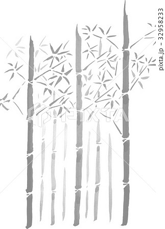 竹の水墨画 お祝いのイラスト のイラスト素材