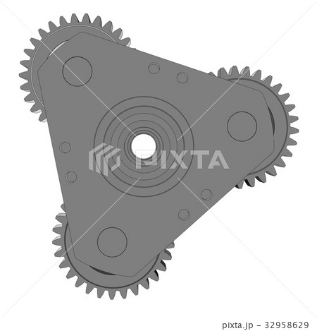 Vector illustration of three metal gears Vector illustration of three metal gears 32958629