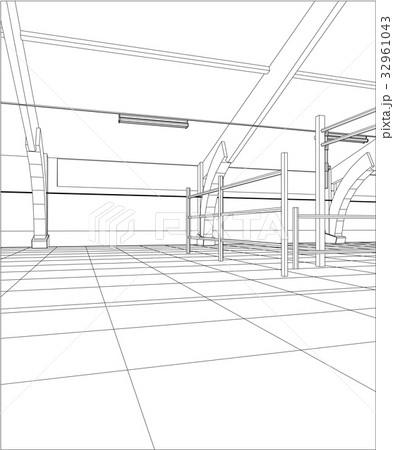 Industrial building constructions indoor. Tracing 32961043