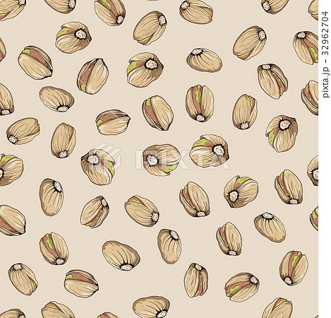 Seamless pattern with pistachio nuts. Vector 32962704