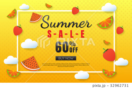 summer sale template banner vector backgroundのイラスト素材