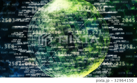 Spheric cyberspace with latitude and longitude 32964150