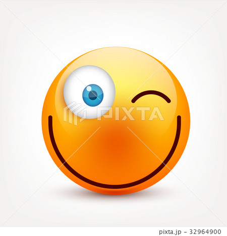 Smiley with blue eyes,emoticon set. Yellow face Smiley with blue eyes,emoticon set. Yellow face 32964900