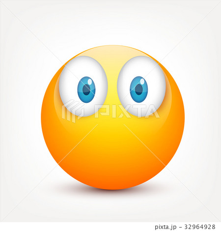 Smiley with blue eyes,emoticon set. Yellow face 32964928