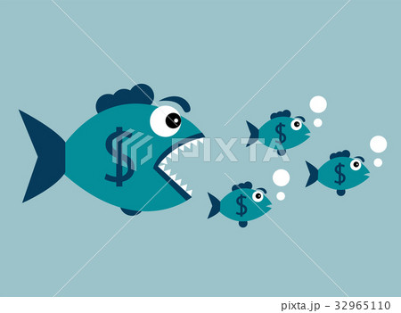 Carnivorous fish with dollar 32965110