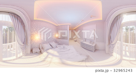 3d illustration 360 degrees panorama bedroom 3d illustration 360 degrees panorama bedroom 32965243