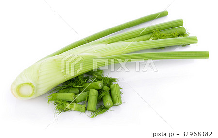closeup fresh fennel bulb isolated on white 32968082