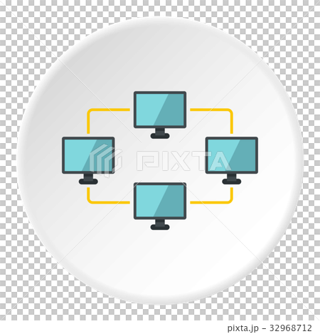 Computer Interchange Logo Exchange of data between computers icon circle - Stock Illustration ...