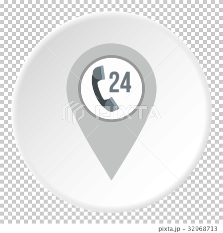 Gray map pointer with phone handset sign icon - Stock Illustration ...