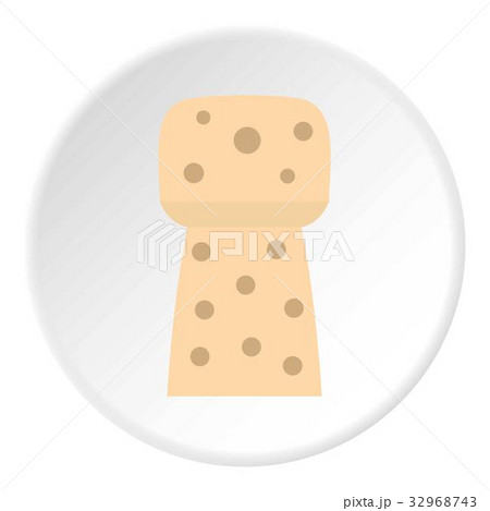 Wine wooden cork icon circle 32968743